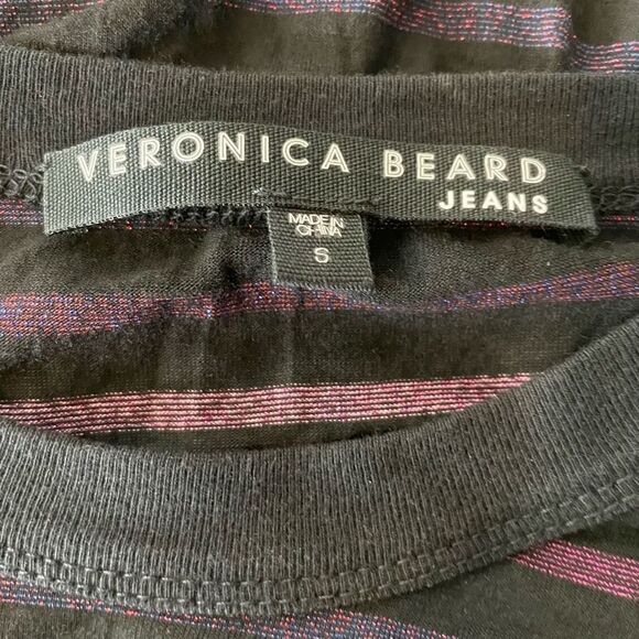 Veronica Beard Marcy Ruched Fushcia Striped Mini Dress Size S - Picture 7 of 9